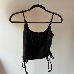 Small black ribbed tank top